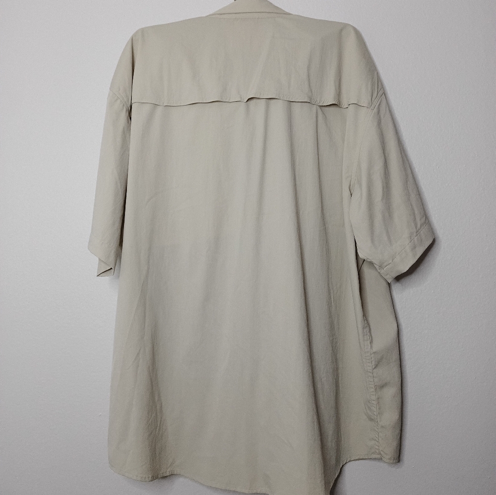 Men's Poncho Magnetic Pocket Regular Fit Short Sleeve Button Front Shirt Outdoor - Picture 6 of 10